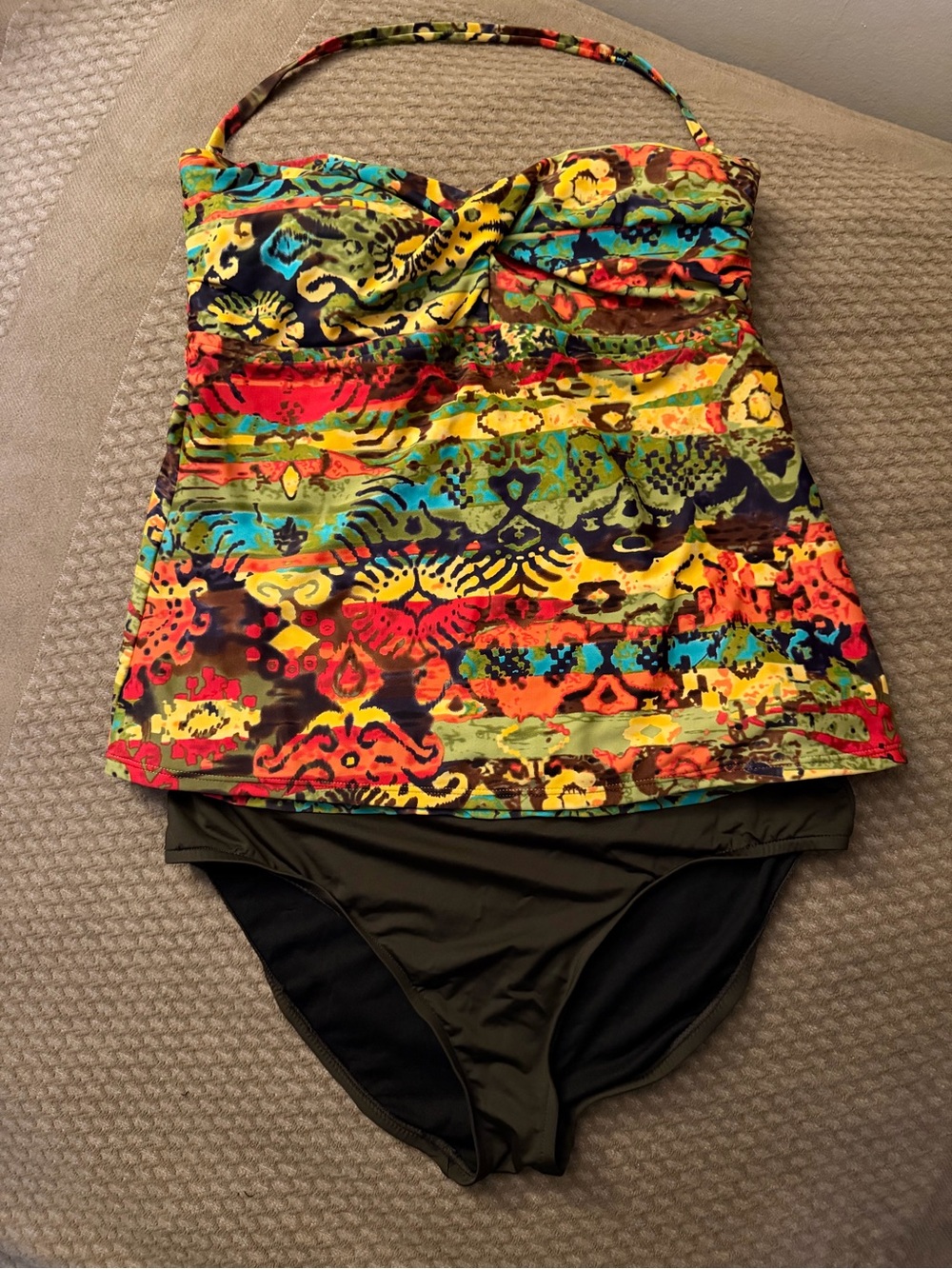 Multicolor Printed Tankini (2-pc set) with matching Bottom